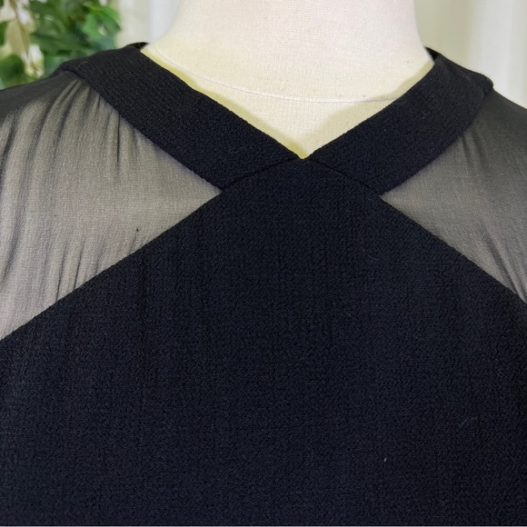 Vintage Carolyne Roehm Black Sheer Sleeved Cocktail Dress - Picture 8 of 16
